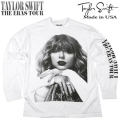 293 TAYLOR SWIFT テイラースウィフト テイラースイフト ロンT 長袖 Tシャツ 美品 ホワイト Lサイズ バンドT USA製 THE ERAS TOUR ロックT 半袖 メンズ レディース バンT フェス グラミー賞 ミュージックT レア 稀少