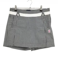 アドミラル スカート 白×黒 ギンガムチェック ロゴワッペン 内側インナーパンツ レディース M ゴルフウェア Admiral