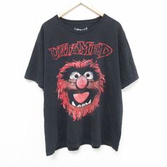 XL/古着 半袖 Tシャツ メンズ ディズニー ザマペッツ アニマル 大きいサイズ コットン クルーネック 黒 ブラック 25may21 中古