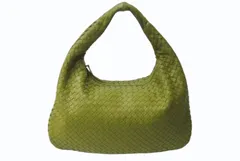 BOTTEGA VENETA ボッテガヴェネタ イントレチャート ホーボー ワンショルダーバッグ 115653 レザー グリーン 美品 中古 4b003245