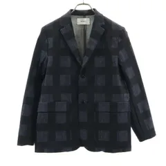 未使用 ジョンブル チェック柄 デニムジャケット S 濃紺×黒 Johnbull テーラード メンズ 【200823】 【中古】
