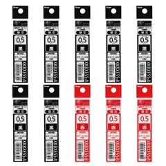 【在庫処分】ぺんてる 多機能ボールペン替芯セット XKBXES5 0.5mm黒7本 赤3本