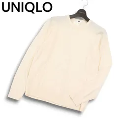 【新品 未使用】 UNIQLO ユニクロ 秋冬 エクストラファイン ウール100％ メリノ クルーネック ニット セーター Sz.L メンズ
