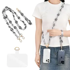 新品 [akoyo] スマホショルダー スマホストラップ 手首 斜めがけ 首掛け 肩掛け 全機種対応 花柄 手作り 編み込み スマホストラップ スマホ ショルダー フラワー手編み 花 花柄 メタルバックル ストラップ 携帯ストラップ 長さ調節可能