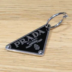 ◾️極美品希少◾️ PRADA クリスタル　三角ロゴ　片耳　ピアス　シルバー ◾️極美品希少◾️ PRADA クリスタル 三角ロゴ 片耳 ピアス