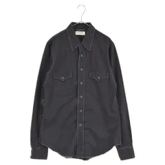 SAINT LAURENT PARIS (サンローランパリ) クラッシュリペアデニムウエスタンシャツ 417374 Y885L 長袖シャツ ブラックのサムネイル