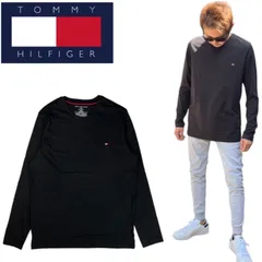 トミーヒルフィガー 長袖 Tシャツ ロンT メンズ メンズサイズ 09T3118 ブラック 刺繍ロゴ ワンポイントロゴ ミニロゴ 丸首 クルーネック TOMMY HILFIGER 薄手 コットン コットン素材 春 スプリング 秋 オータム 新品 正規品