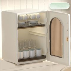 コップ 収納 卓上 2段/3段 卓上食器棚 ミニ お茶碗収納ボックス 食器乾燥ボックス ミニカップボード カップ乾燥ラック カップラック カップ