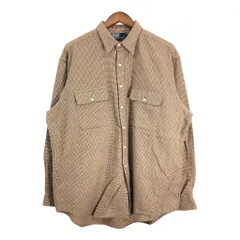 90年代 Polo by Ralph Lauren ポロ ラルフローレン 長袖シャツ チェック ライトブラウン (メンズ XL) 中古 古着 R7392