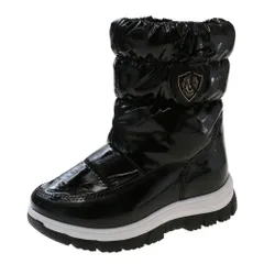 ☆ ブラック ☆ 29(19cm) ☆ スノーブーツ キッズ pmysnows05 スノーブーツ キッズ おしゃれ 長靴 キッズブーツ スノー ブーツ 雪遊び こども 子供 通学 通園 雪 遊び 女の子 防寒 あったか ファスナー付き 履きやすい 脱ぎやすい