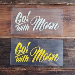 ムーンアイズ/転写ステッカー◆go with moon　抜き　イエロー/アイボリー◆カッティング