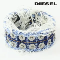 新品・未使用 ディーゼル DIESEL デニムブレスレット メンズ レディース 男女兼用 デストロイダメージ リベット A-VETS C
