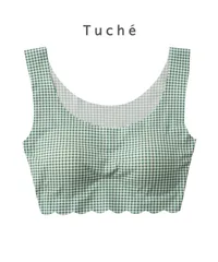 新品 未使用 GUNZE グンゼ 下着 Tuche 縫い目ゼロ レディース ハーフトップ ナイトブラ 516523 スモークグリーンB