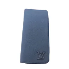 【中古】LOUIS VUITTON  ルイヴィトン M81767 LV アエログラム ジッピーウォレット ヴェルティカル 長財布 縦長 ラウンドファスナー メンズ ブルー ネイビー ロゴ 大容量 A2502839【無料ギフトラッピング承ります】