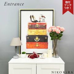 アートパネル アートポスター ブランド シャネル CHANEL モダン 玄関 トイレ キャンバス アート モノクロ アート 高級 アート メイクアップラゲッジ L フレーム付き ブランド かわいい 開運 運気が上がる絵