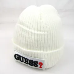 ゲス ニットキャップ ロゴ 帽子 ブランド メンズ レディース ﾌﾘｰサイズ ホワイト Guess 【中古】のサムネイル