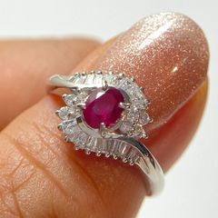 ルビーリング　Pt900　ルビー0.43ct/ダイヤモンド0.38ct　＃11