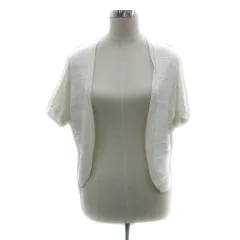 インデックス INDEX ニットカーディガン ミドル丈 半袖 前開き M 白 ホワイト /YS19