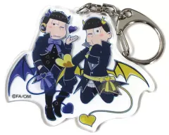 【中古】キーホルダー・マスコット(キャラクター) 一松＆十四松 「えいがのおそ松さん 悪魔アイドル in マルイ ペアアクリルキーホルダーコレクション 悪魔アイドルVer.」