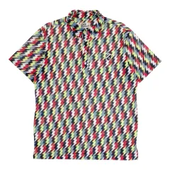 サイズ：5 JACK BUNNY ジャックバニー ; 半袖ポロシャツ ボタンダウン 総柄 レッド系 [240101457384] ゴルフウェア メンズ ストスト