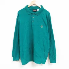 XL/古着 長袖 トップス メンズ 00s ワンポイントロゴ 大きいサイズ 襟付き 緑 グリーン 24nov14 中古 スエット トレーナー