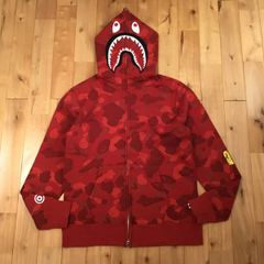 希少】a bathing ape アベイシングエイプ シャークパーカー 赤 M