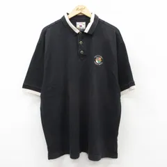 XL/古着 半袖 ポロ シャツ メンズ 00s USオープン 大きいサイズ コットン 黒他 ブラック 25jul22 中古 トップス