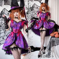 魔女風 ハロウィン 衣装 コスプレ 大人 悪魔風 コスプレ衣装 女性 3点セッド 帽子付き コスチューム 巫女風演出服 仮装 ハロウィン パーティー 学園祭 ミニワンピ セクシー レース グッズ ゴシック イベント 変装 ゴシック ウィッチ 小悪魔風  万聖節