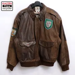 80s vintage A-2タイプ レザージャケット メンズ 表記Lサイズ