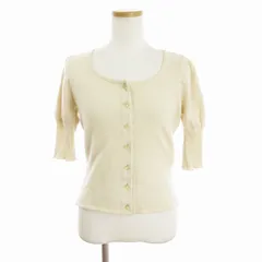 フォクシー FOXEY  BOUTIQUE ニット セーター カーディガン 五分袖 前開き 無地 カシミヤ100％ ライトベージユ ■SM3のサムネイル