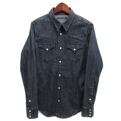 ラルフローレン RALPH LAUREN ストレッチ デニム ウエスタンシャツ 長袖 インディゴ 4 160/88A