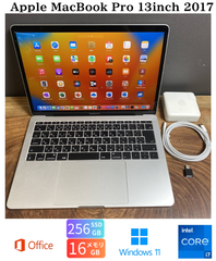 ［美品］Apple MacBook Pro 13inch 2017/Core i7 2.5GHz/メモリ16GB/SSD256GB/Windows11/Office 2024/497