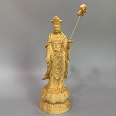 珍品 地蔵菩薩 立像 地蔵菩薩像 蓮華丸台座 仏教供養仏 高級天然木彫 