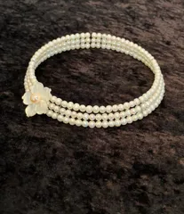 3連チョーカー 淡水パール5-8mm レディース