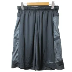 ナイキ NIKE タグ付き ハーフパンツ ジャージ スポーツウェア DRI-FIT メッシュ切替 ロゴ L ブラック グレー X