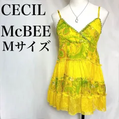 Y2K CECIL McBEE 花柄ティアードワンピース シアー M イエロー