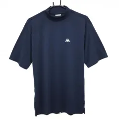 【美品】カッパ 半袖ハイネックシャツ ネイビー 背ロゴテープ  メンズ  ゴルフウェア Kappa