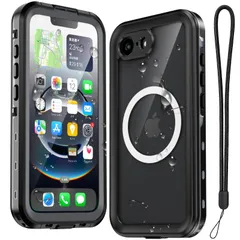 新品 Tmacjump iPhone 16e 用 ケース 防水 耐衝撃 MagSafe・Qi充電・水中撮影対応 カメラ保護 完全防水 防雪 防塵 滑り止め 頑丈 両面ケース 全面保護 ストラップ付き 海 釣り お風呂 温泉 登山等 アウトドアシーンに適用 適格