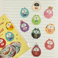 福猫だるま フレークシール concombre