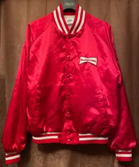 MADE IN USA製 Budweiser サテンスタジアムジャケット レッド Lサイズ