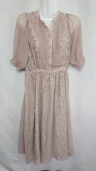 ◇ RAY CASSIN レイカズン 花柄 半袖 膝下丈 ワンピース サイズF ブラウン系 レディース E  【1408060007622】