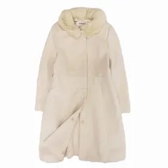 未使用品 MISCH MASCH ミッシュマッシュ ノーカラー コート ジャケット ラビットファー付き M アイボリー レディース 【中古】