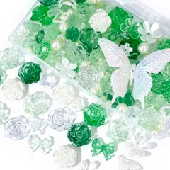 【迅速発送】デコパーツ ビーズ ホイップデコ パーツ 【特典ビーズ含む・26セット展開・約110個】 アクリル セット トレカ 硬質ケース デコ 手芸 ハンドメイド デコ 素材 可愛い デコレーション セット アクセサリー 薔薇 パール 貝殻 リボン 蝶 クリ