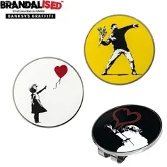 Banksy バンクシー ゴルフ BABM-01 クリップマーカー　台座+マーカー2個【Flower Bomber/フラワーボンバー Balloon Girl/バルーンガール】のサムネイル
