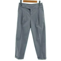 バナナリパブリック BANANA REPUBLIC パンツ テーパード 裾ダブル ストレッチ ブルー系 ブルーグレー 2