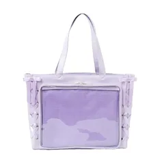 痛バッグA3パープル紫Eリボン痛バ推し活クリアゆめかわ透明デコバッグ軽量おしゃれ 痛バッグA3パープル紫Eリボン痛バ推し活クリアゆめかわ透明デコバッグ