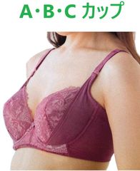 脇高ブラジャー（ワイヤー入り）　補正下着　２重リフトアップパネル　カップ裏 綿100％　定価：2189円　新品　（A、B、Cカップ）A70 A75 A80 B70 B75 B80 B85 C70 C75 （送料無料） ローズ