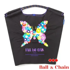 【正規品】 ボールアンドチェーン (フワラーバタフライ / ブラック) Mサイズ  トートバッグ