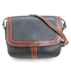 H■90s■バリー/BALLY フラップショルダーバッグ レザーバッグ 兼用 BAG 黒茶■61【中古】