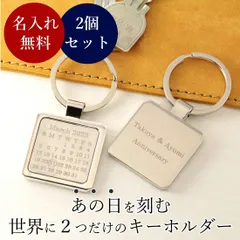 ペア キーホルダー キーリング カレンダー メッセージ 刻印 アクセサリー カップル 誕生日 ギフト 記念日 彼氏 彼女 名入れ イニシャル メモリアルグッズ プレゼント オリジナルグッズ 贈り物 バレンタイン ホワイトデー 父の日 母の日 クリスマス